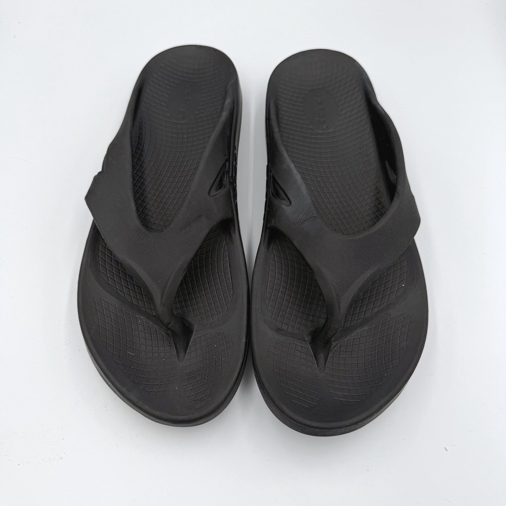 Oofos OOriginal Men's Size 14 Black Flip Flop Comfort Casual Orthopedic Sandals